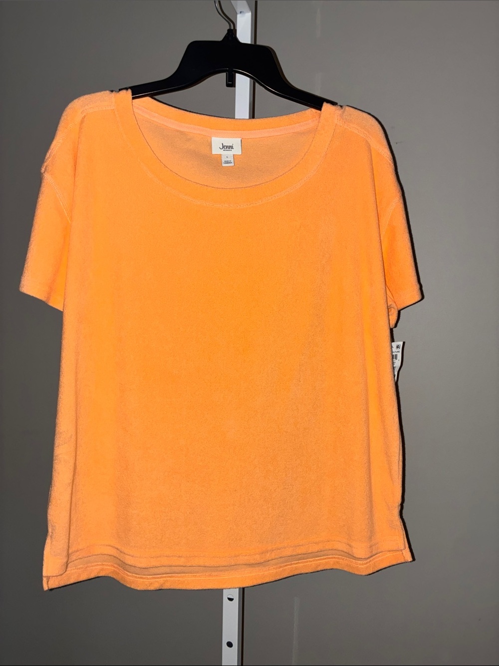 Jenni Bright Orange Short Sleeve Terry Top